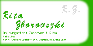 rita zborovszki business card